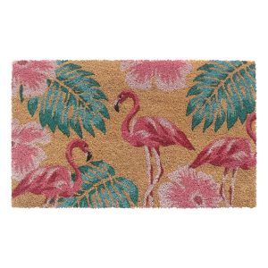RugSmith Tres Flamingo Doormat, 18"x30" - Multi-Color Outdoor Door Mat, Welcome Mat for Front Door
