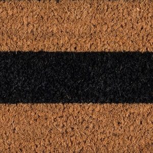 by Momeni Park Stripe Black Hand Woven Natural Coir Doormat - 1'6" x 2'6" - 1'6" x 2'6"